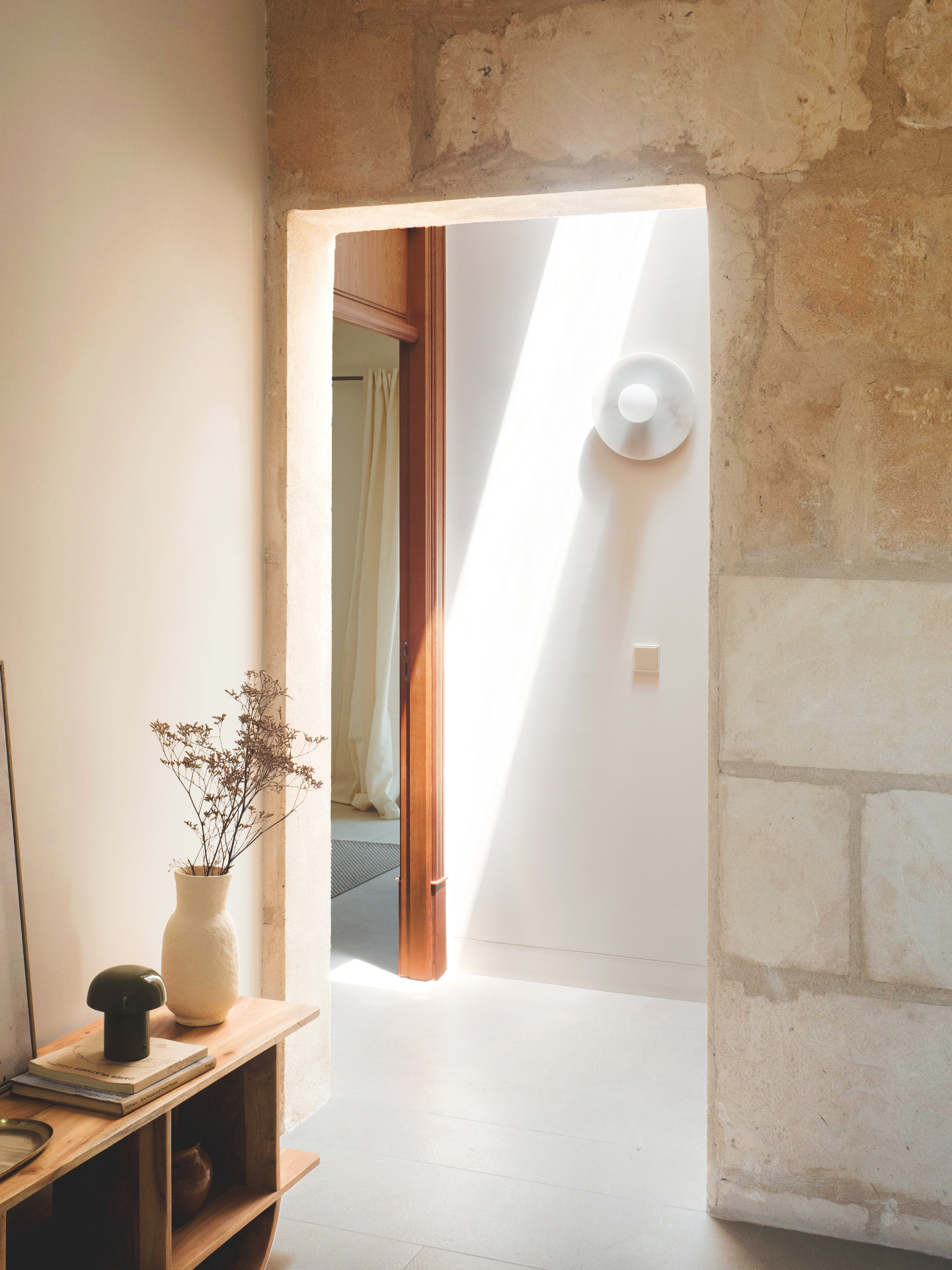 Interior hallway with light