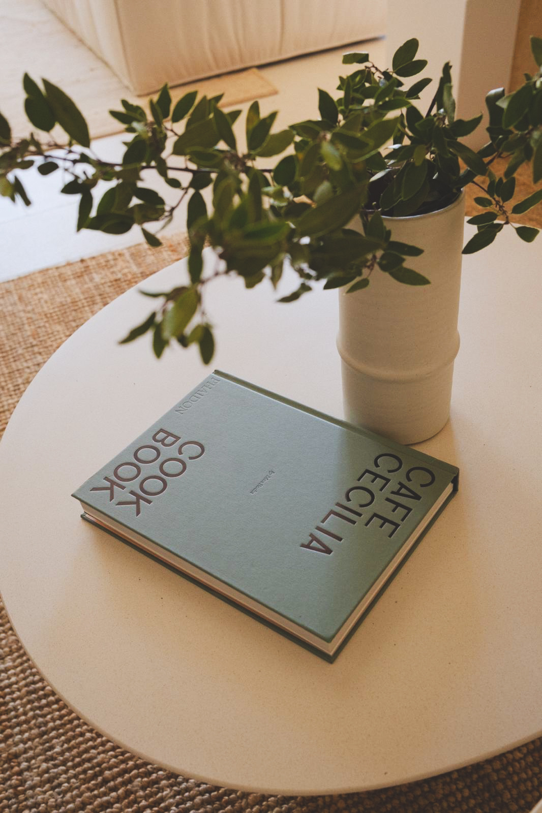 Cafe Cecilia cookbook and plant